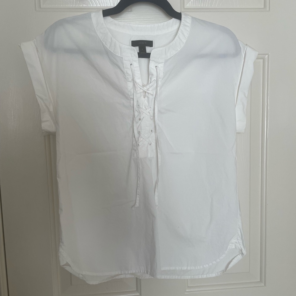 J.Crew white short sleeve blouse size 2